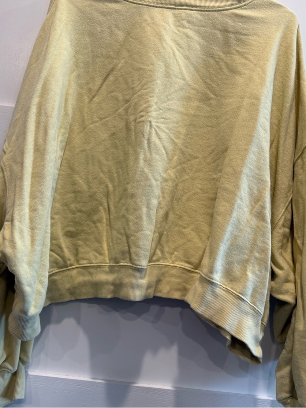 Pastel Yellow Cropped Crewneck Sweatshirt - Picture 7 of 7